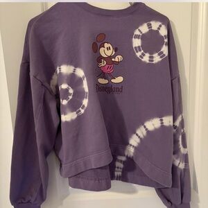 Disneyland Purple tie dye Mickey Mouse cropped Sweatshirt